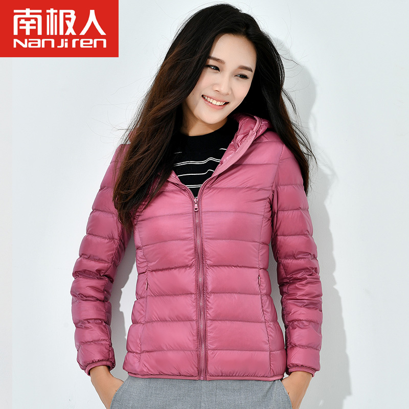 Antarctica's new outdoor down jacket lightweight hooded short autumn and winter fashionable windproof warm Down jacket for women