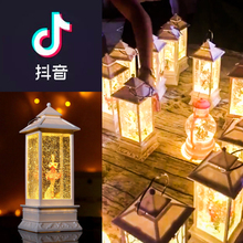 ins抖音同款千美雪花水晶盒许愿风灯摆件幸运女神提灯礼物小夜灯