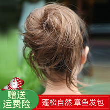 蓬松章鱼发包丸子头古装头饰花苞头新娘卷发包凌乱感盘发假发发圈