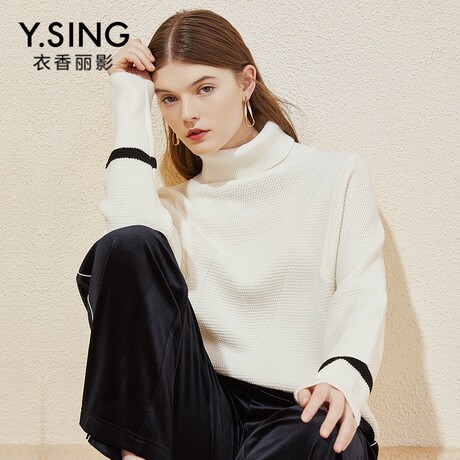 高领毛衣女套头衣香丽影2018冬装新款韩版宽松加厚绵羊毛针织上衣商品大图
