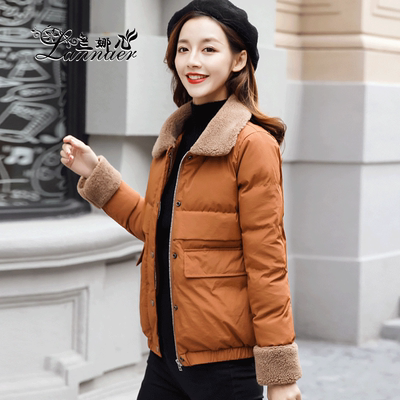 反季羽绒棉服女短款2018冬新款韩版修身加厚小棉袄外套羊羔毛棉衣