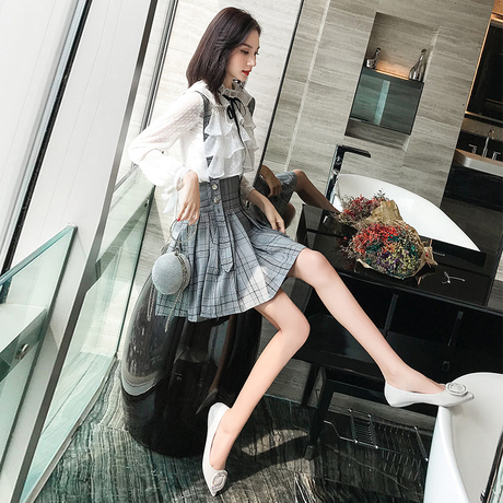 秋装女2018新款早秋女装套装秋季连衣裙女长袖韩版两件套背带裙秋商品大图