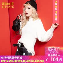 妖精的口袋招牌不平淡 秋装前短后长开衩毛衣女套头秋冬中长款图片