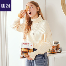 唐狮旗舰店2018新款秋冬季高领套头韩版宽松女毛衣打底慵懒风图片