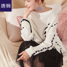 唐狮2018新款初秋女毛衣针织衫套头小清新学生薄款韩版粗毛线原宿图片