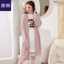 唐狮旗舰店2018秋装新款开衫外套毛衣女长款慵懒风外搭针织衫图片