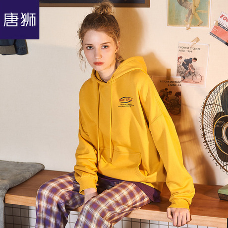 唐狮旗舰店2018秋装新款女松垮连帽韩版宽松卫衣薄款oversize商品大图