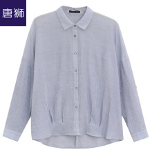唐狮旗舰店2018秋装新款衬衫女纯色翻领长袖衬衫INS超火上衣图片