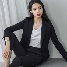 2018春季新款女装长袖小西服休闲上衣小西装外套女韩版短款职业装图片