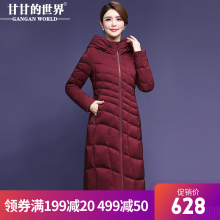 【90%白鸭绒】过膝长款羽绒服女甘甘的世界冬季新款3D裁剪防风暖图片