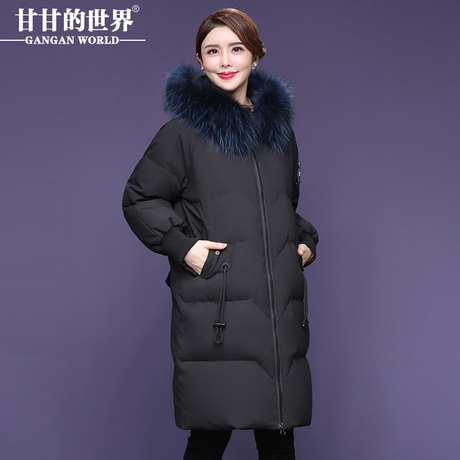 【90%白鸭绒】貉子毛领羽绒服插肩袖腰部抽绳甘甘的世界冬季新款商品大图