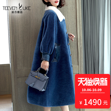 皮草外套女2018新款冬中长款时尚海宁羊毛颗粒绒大衣羊剪绒女装商品大图