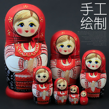 正品俄罗斯特色7层套娃中国风创意抖音礼物木质进口七层玩具清仓