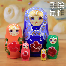 特色俄罗斯套娃玩具5层清仓正品 创意彩色中国风礼物儿童木质玩具