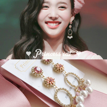 Cat 粉钻 Princess 甜蜜少女 twice娜琏同款 肉粉色立体花s925耳环