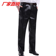 男士皮裤大码春秋夏款摩托车皮裤防风防水防油宽松中老年休闲PU裤