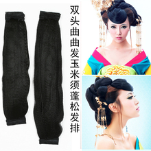 假发蓬松玉米须单双边打毛COS曲曲发发片发排影视垫发发料 古装