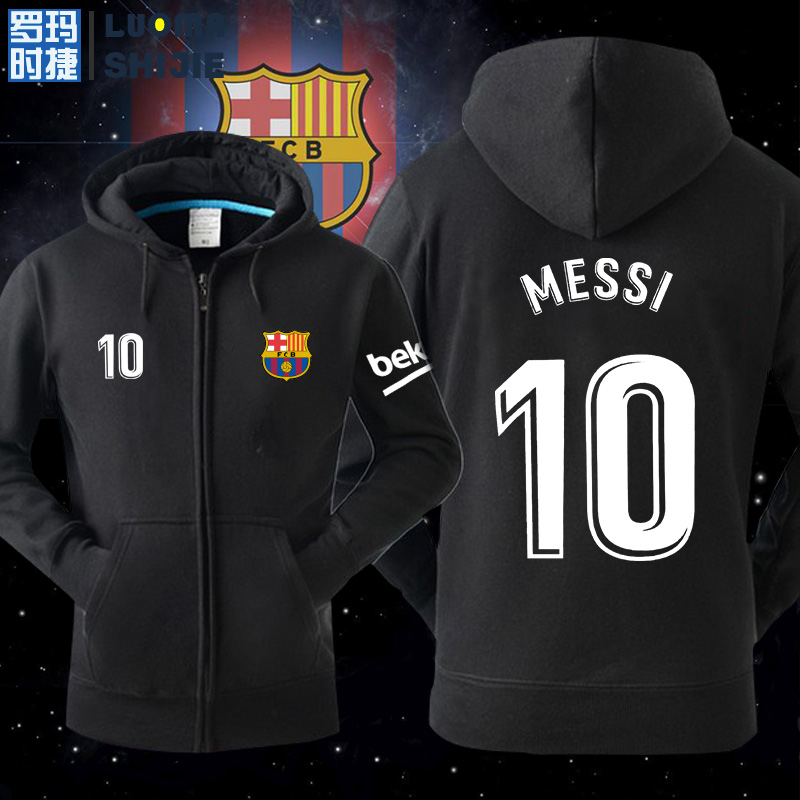 Roma Stadium Barcelona 17-18 Training Jersey Barcelona Coat Men's 10 Messi Zip Up Sweater