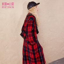 妖精的口袋旗舰店2018秋季新款韩版宽松木耳边装饰毛呢外套女大衣图片