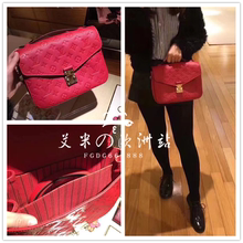 代购 LV路易威登女士经典款全皮压花邮差包手提单肩斜挎包 m41487