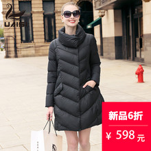 美国UAISI/优艾丝 2018新款女装鹅绒服女中长款加厚轻羽绒外套潮图片