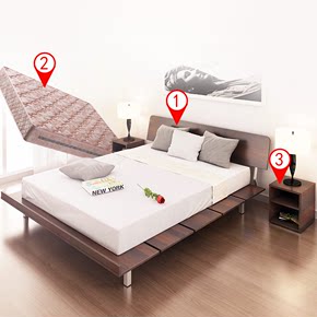 现代简约榻榻米床1.8米1.5米床架床头柜床垫单人双人床主卧板式床