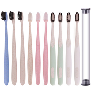 10支小麦秸秆超细软毛竹炭牙刷