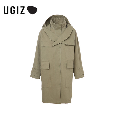 UGIZ2018年春季女装休闲时尚纯色口袋连帽外套UAFB170A商品大图