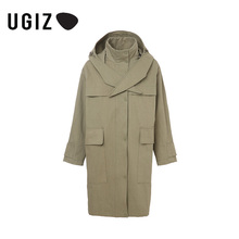 UGIZ2018年春季女装休闲时尚纯色口袋连帽外套UAFB170A图片