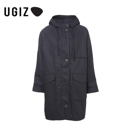 UGIZ2018年春季女装中长款刺绣风衣外套UAFB160A商品大图
