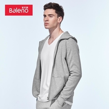 Baleno/班尼路 连帽开衫卫衣男 秋装纯色青年运动男士外套薄