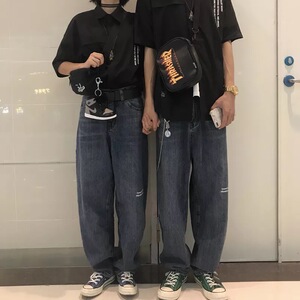 废克赛文|UnusualinitiatoR18AW复古水洗宽松直筒休闲牛仔裤