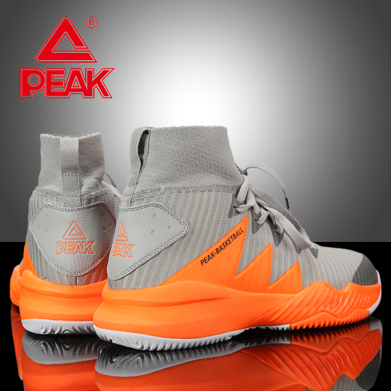 PEAK Basketball Shoes Men's High Top Men's Shoes 2019 Summer New One Piece Weaving Breathable Football Shoes Genuine Sports Shoes