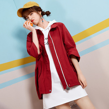 拉夏贝尔韩版宽松2018春款chic印花学院风休闲外套夹克棒球服女图片