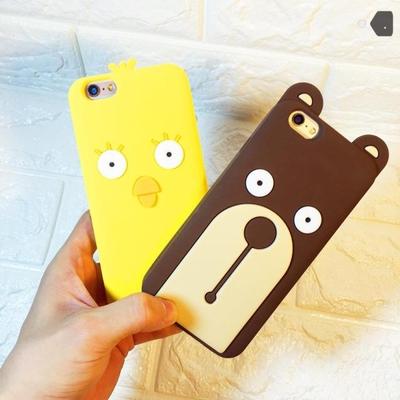 韩国小黄鸡iPhone7手机壳苹果6s plus硅胶保护套5s卡通可爱小熊潮