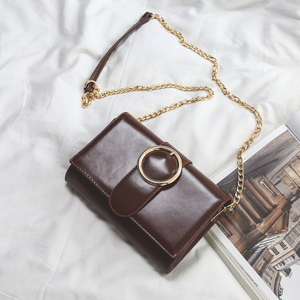 韩国chic复古油皮小方包