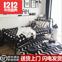 欧式铁艺床单人床双人床1.2 1.5 1.8米 铁床铁架床儿童床现代简约