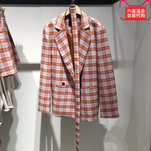 A3BB91205时尚 外套A3BB91205B2 格纹西装 2019春国内代购 太平鸟女装