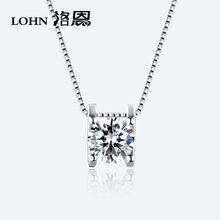 锁骨链银吊坠罗子君同款 洛恩925纯银时尚 LOHN 项链单钻锆石银吊坠