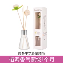 精油熏香家用室内房间香水卧室厕所除臭 藤条干花香薰瓶
