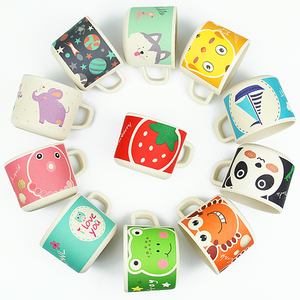 竹纤维杯子带盖儿童学饮杯