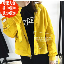 拉夏贝尔正品专柜春外套女2018新韩版短款宽松连帽夹克潮20011715图片