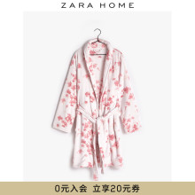 花卉摇粒绒针织舒适长款 41961434644 口袋女睡衣睡袍 Home Zara