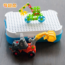 儿童电钻拧螺丝钉玩具拆装工具组装工程车宝宝动手能力益智拼图