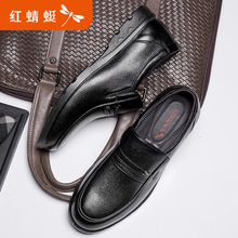 透气真皮商务休闲鞋 大码 红蜻蜓旗舰店官方店男鞋 正品 套脚皮鞋 男士