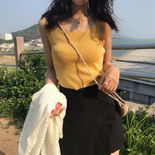 新款 打底衫 夏季2019韩版 上衣无袖 背心露背小心机吊带女装 外穿内搭