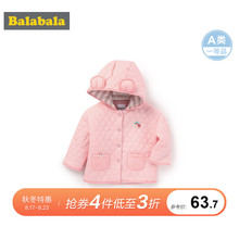 1岁婴儿外套2019新款 连帽女 巴拉巴拉女童棉服宝宝棉衣儿童棉袄0