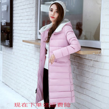 反季羽绒棉服修身 韩版 冬装 大码 棉衣女中长款 2018新品 棉袄连帽外套