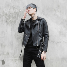 服皮衣个性 夜店发型师演出 国潮短款 气眼修身 2018冬装 潮夜场酒吧
