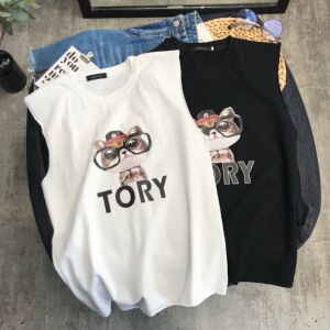 夏季韩版潮流坎袖男士背心